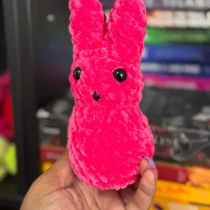 Hand-crocheted hot pink peep