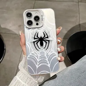 S-Spider-Man Phone Case For iPhone 11 12 13 14 15 16 17 Pro Max Air Plus Mini Light Luxury High-end Colorful Silver Cases