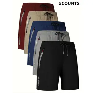 Men's street sports quick-drying shorts, with icy-feeling fabric, good breathability, elastic waistband, and zipped pockets. Perfect for outdoor sports, fitness and hiking.