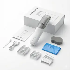 MomMed Baby Hair Clippers, Ultra Quiet Electric Vacuum Baby Clippers with Charger Base, Cordless Rechargeable Waterproof Haircut Kit for Kids & Men