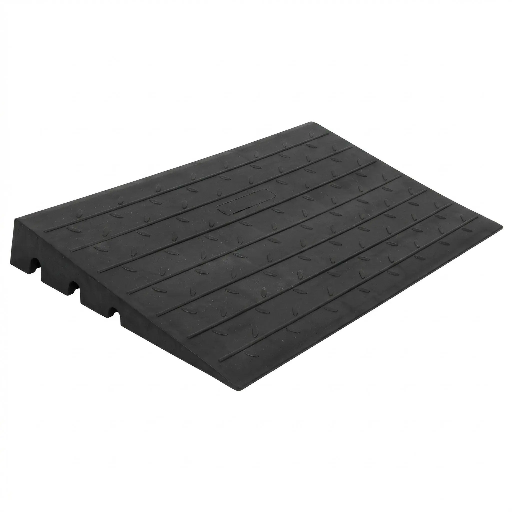 Rubber Threshold Ramp, 2.5" Height, 2500LBS Capacity Portable Wheelchair Ramp with 3-Channel Cable Protector for Doorways, Stairs, Home, Wheelchairs & Pets