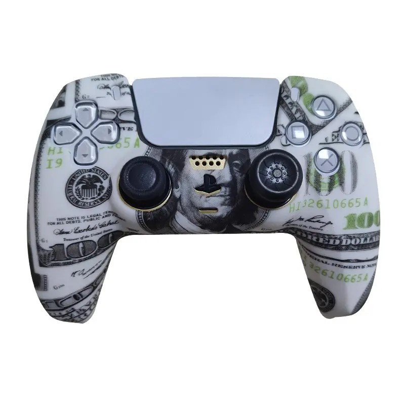 For Ps5 Controller Protective Grip Case, Water Transfer Pattern, Molded Packaging, Includes Two Joystick Caps, Multiple Designs Available, enhance gaming，Perfect Gift，ps5 gear，father's day gift