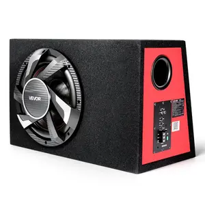 VEVOR Subwoofer Bass Package, 12 in, 245W RMS, Complete Car Audio Subwoofer and Amp Package, with Loaded Enclosure, in Amplifier, and Wiring Kit, Slim Trapezoid, Compact for Car Audio Systems