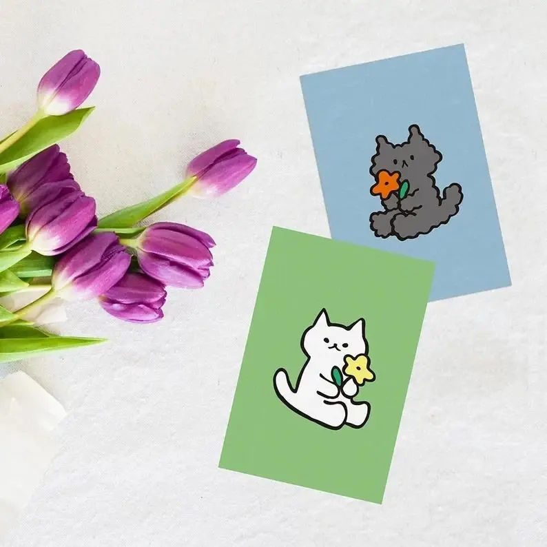 Spring Cats Postcard Series