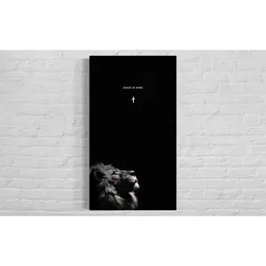 Jesus is King Poster Unframed Print, Religious Poster Unframed Print, Christian Poster Unframed , Lion and Lamb Poster, Christ Art Print, Matte Vertical Posters