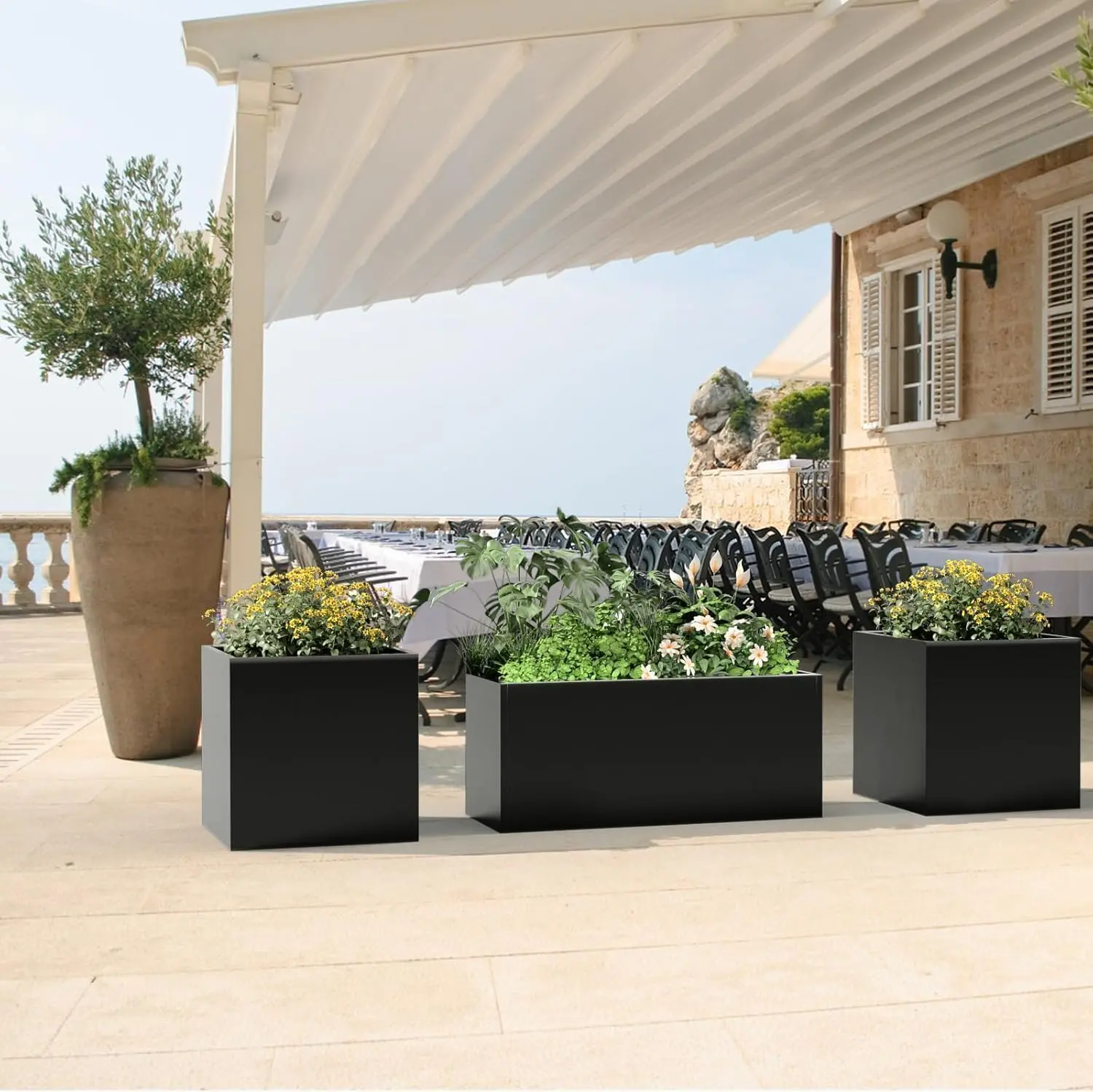 Garvee Heavy Duty Extra Long Metal Raised Garden Bed Planter – 68"/51" x 18" x 12" – Open Bottom Design – Weather-Resistant Powder-Coated Steel – Tool-Free Snap Assembly – Efficient Drainage
