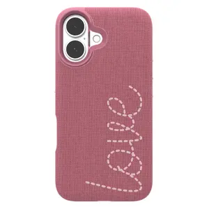 ZAGG London Snap Case  for iPhone 16  Pink "Love" Embroidered Design