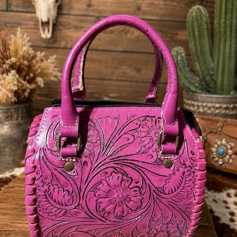 Small Hot Pink Tooled Speedy Handbag