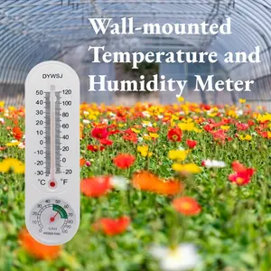 Indoor Outdoor Thermometer Wall Mounted, Colorful Water Precision Temperature Humidity Measurement, Durable Abs Material, No Assembly Required