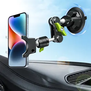 Suction Cup Holder Phone Mount Car 360° RotatingUniversal Ball Head Arm for Phone Car Holder Video Recording Vlog Ballhead Magic Arm Cell Phone for Car Dashboard Windshield Vehicle Sunroof (Black)