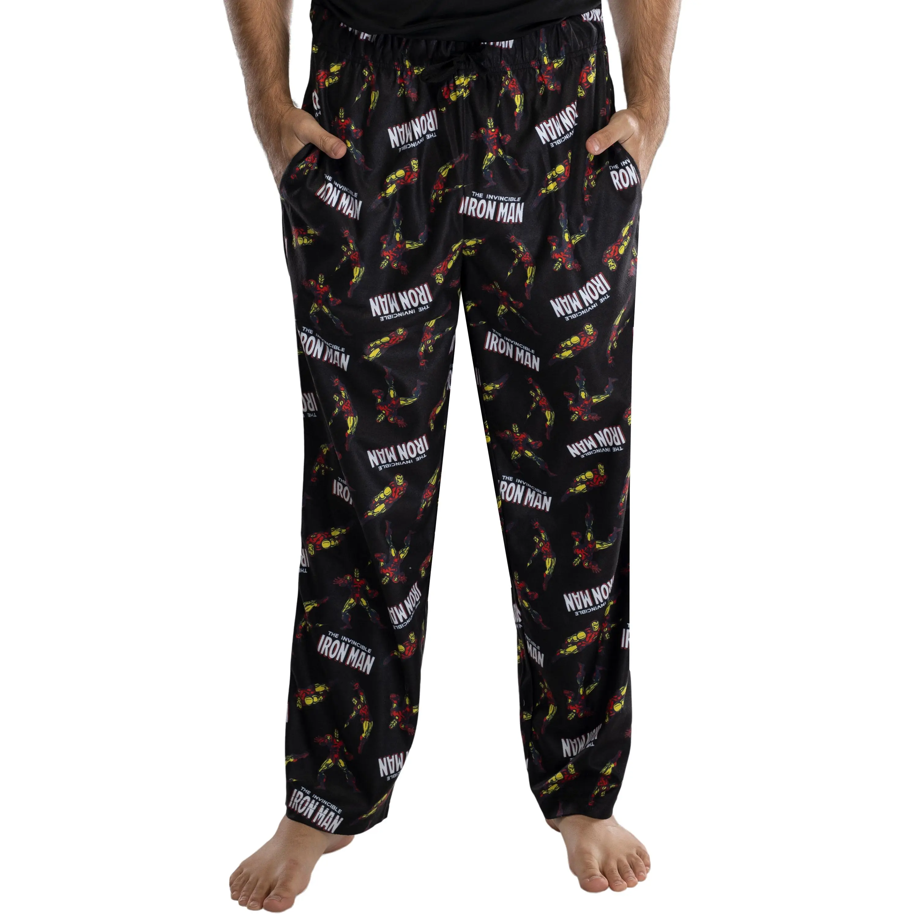 Marvel Men's Iron Man Retro Comic Allover Print Loungewear Pajama Pants