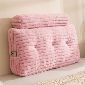 Triangular Headboard Wedge Pillow with a Cylindrical Pillow and Memory  Filling, Daybed Pillows for Sitting up, Reading or Working with Removable Cover, 39.4"x19.7"