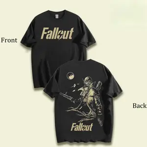 Fallout Game Style – Washed Heavyweight Oversized Tee with Retro Atomic Wasteland Graphic and Post-Apocalyptic Streetwear Drop y2k,soulja,concert,Halloween,Gothic,Vintage,Streetwear Graphic