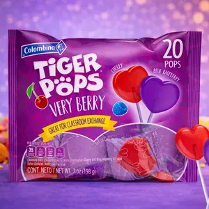 Colombina Tiger Pops Very Berry Lollipops – 20 Count, 7 oz