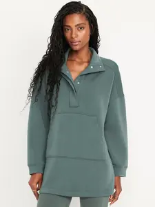 Old Navy Women's Bounce Fleece Oversized Snap-Front Tunic