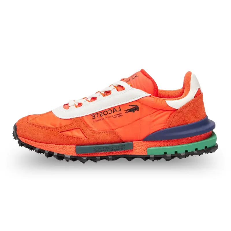 LACOSTE Men's Elite Active '70s Look Sporty Chic Sneakers - Vintage Nylon/Suede Croco Print Trainers with Shock-Absorbing EVA Midsole, Ortholite Sole (Runs Small) for Casual Walking, Vintage Chic, Animal Print