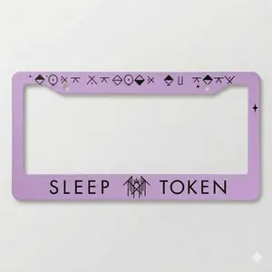 Sleep Token Aluminum Car Purple License Plate Frame for Bold Women - High-Quality Aluminum