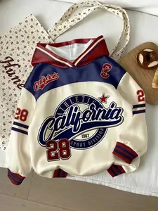 Women's Autumn Pattern Print Hooded Long Sleeve Loose Casual Fashion Sweatshirt, Perfect for Daily Wear, Stylish and Versatile Clothing