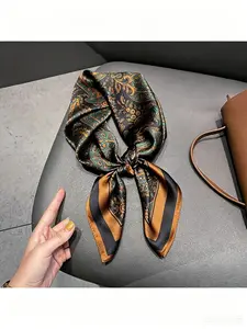 1 piece 100% mulberry silk lady elegant fashion bohemian style multi-function square scarf headscarf for men and women , Couple multi-functional fashion accessories, windproof, sunscreen, light, breathable, warm, multi-functional scarf, suitable for casua