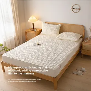 3-Piece Bed Sheet Set Waterproof Mattress Protector with Quilted Pad - Breathable, Machine Washable, All-Season Comfort