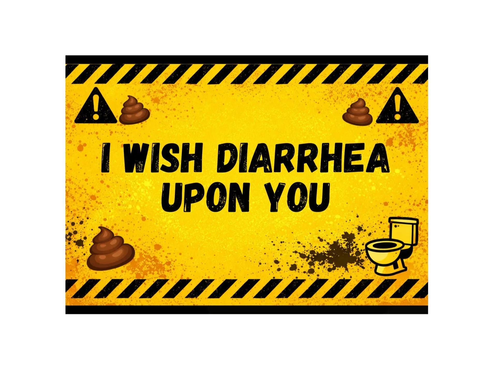 I Wish Diarrhea On You Prank Postcard – Anonymous Funny Revenge Mail – Crude Humor Gag Gift – Embarrassing Mail Prank – Passive Aggressive