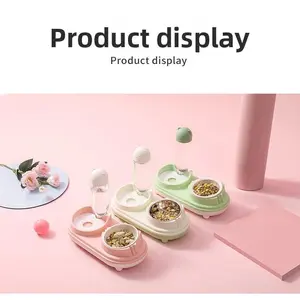 Dual-bowl automatic pet water and food dispenser 2-in-1 high aesthetic value pet bowl