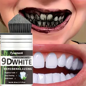 9D White Bamboo Charcoal Mint Tooth Powder - Natural Teeth & Deep Cleaning Formula, Freshens Breath, Ideal for Daily Oral Health & Wellness, Perfect Gift for Women and Men