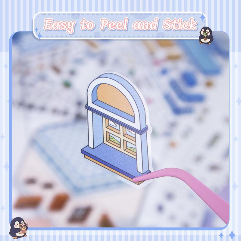 DIY 3D Sticker Scenes 6 Sets for Adults Kids, Make Your Own Mini Home/Store Scenes Stickers Animal Themes for Girls, Relieve Stress Pass The Time Craft Stickers for Journals Gifts Scrapbook Photo Album Scrapbooking