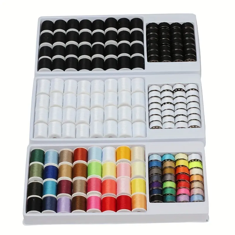 1count DIY Sewing Thread, 32 Axis Thread With 28 Metal Bobbin Core Bottom Thread, DIY Threads For Sewing Clothes Handmade Diy, 60 Axis Household Sewing Machine Thread