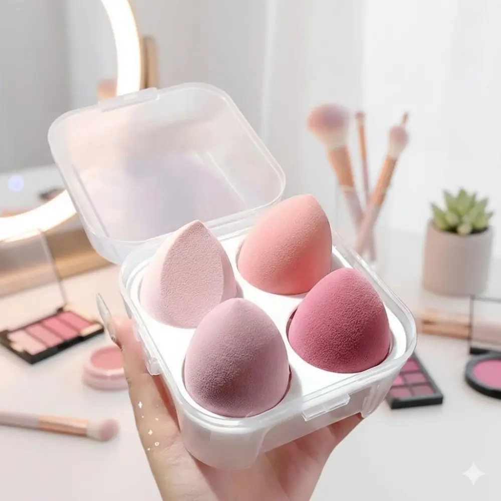 Multi-Purpose Blending Sponge Set, Chiseled & Teardrop Shapes with Porous Design, Soft Non-Absorbent Material for Liquid, Cream, Powder Makeup, Reusable Wet or Dry, Flawless Skin-Like Finish.