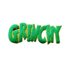 Grinchy Patch Chenille Iron On for Clothes