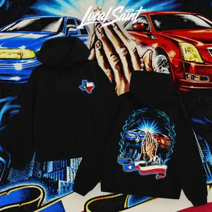 LOCALSAINT Houston TX Faith Texas Heavy Cotton Unisex Graphic T-Shirt Hoodie Houston Texas Skull Cowboy Lowrider 713 Crewneck Tee, Vintage Streetwear Graphic T-Shirt Direct To Garment Breathable Print