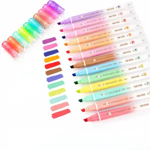 Erasable Highlighters 12 Pack, Pastel & Vintage Aesthetic Dual Tip Markers, No Bleed Chisel Tip Cute Pastel Pens for School Supplies, College Students Note Taking, Study Essentials