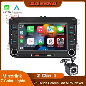 Bileeko Carplay Android Auto Car Stereo, 7 Inch HD Touch Screen, 2din, Compatible with Seat Skoda, Rds Airplay, Vehicle Entertainment System