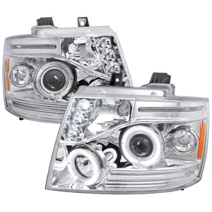 2007-2013 Chevrolet Avalanche/ 2007-2014 Tahoe Suburban Dual Halo Projector Headlights (Chrome Housing/Clear Lens)