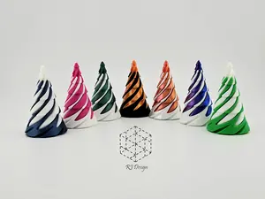 Colorful Spiral Cone Sculptures