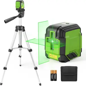 Laser Level with 40in Tripod, 98Ft Self Leveling Laser Level Green Line Laser Cross Line Laser Leveler Tool for Picture Hanging, Home Renovation, Indoor Project, Battery&Carrying Bag Included