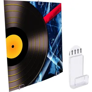 6 Sets 18Pcs Vinyl Record Wall Mount Display Holder No Screws, Self Adhesive Clear Acrylic Vinyl Record Hangers Shelf for Album Covers Display and Home Wall Decoration -Single LP