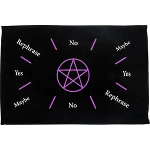 Black Pendulum Mat – Purple Pentacle Cotton Divination Cloth