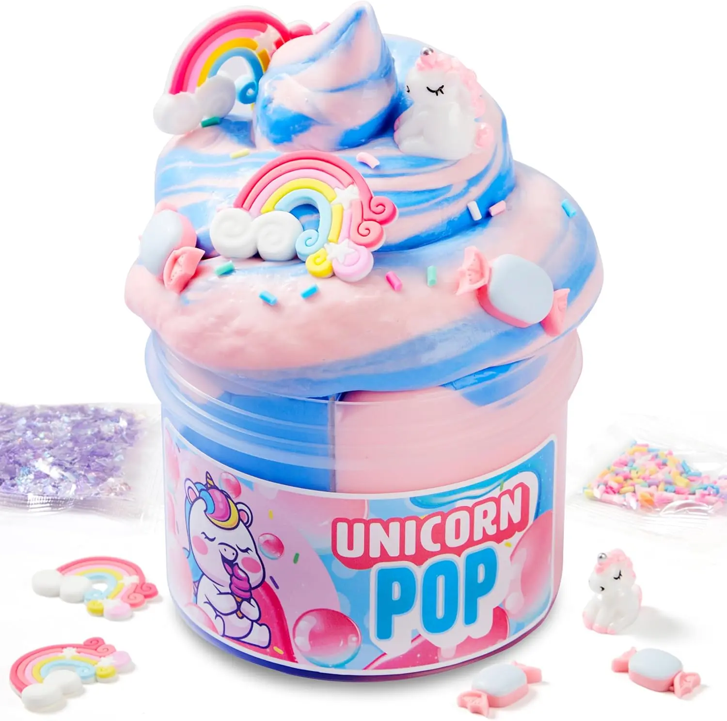 Slime Party Favors, Bubblegum Unicorn Slime - 8 oz., Soft, Non-Sticky, Mess-Free, Stress Relief, and Safe - Toys for Kids Classroom Reward, Boys and Girls Birthday Gifts Party Favors
