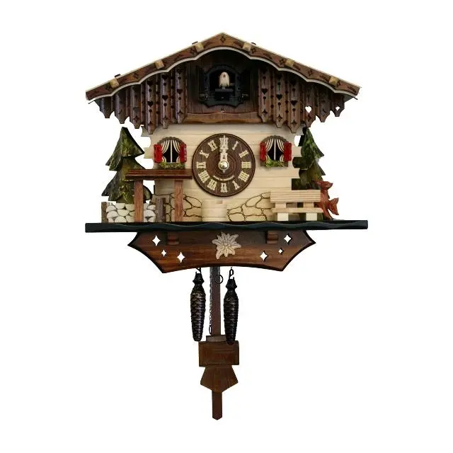 212 MAIN Alexander Taron 402QM Engstler Classic Battery-Operated Full-Size Wooden Analog Clock - Wall Decor, Wall Attachable Speciality Clock, Music Play, Home Decoration Gift Option