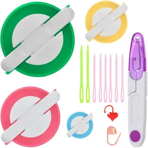 Weaving Ball Winders Pompom Maker Kits, Pom pom Knitting Loom Kit Fluff Ball Weaver Needle Craft DIY Knitting Crochet Craft Tool Kit, 4PS Pompom Maker Yarn Knitting Crochet DIY Wool Tool
