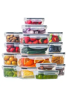 24pcs Kitchen sealed container set, food-grade plastic cans, refrigerator fresh-keeping boxes, dishwasher washable, for storing fruits, vegetables, dumplings, meat, eggs, ginger, garlic, Onions, household kitchen utensils, with labels and pens