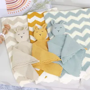 crochet blanket with  sleeping towel  set 100% cotton 100*80 cm