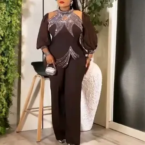 Women's Two-Piece top and bottom Set with Embroidered designs