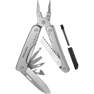 S803E Elite Flash Multitool with 20 functions including  pliers, Flint Rod, full-size lockable  for Outdoor Essential  Tool (D2 )