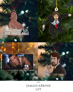 Hanging Character Face Festive Merry Christmas Ornament, Welcome To The Party Pal Ornament, Double Sided Acrylic Ornament, Christmas Tree Funny Gift