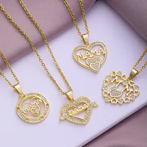 Elegant MAMA Letter Necklaces - Sparkling Crystal Accent, Thoughtful Mother’s Day & Birthday Gift for Women
