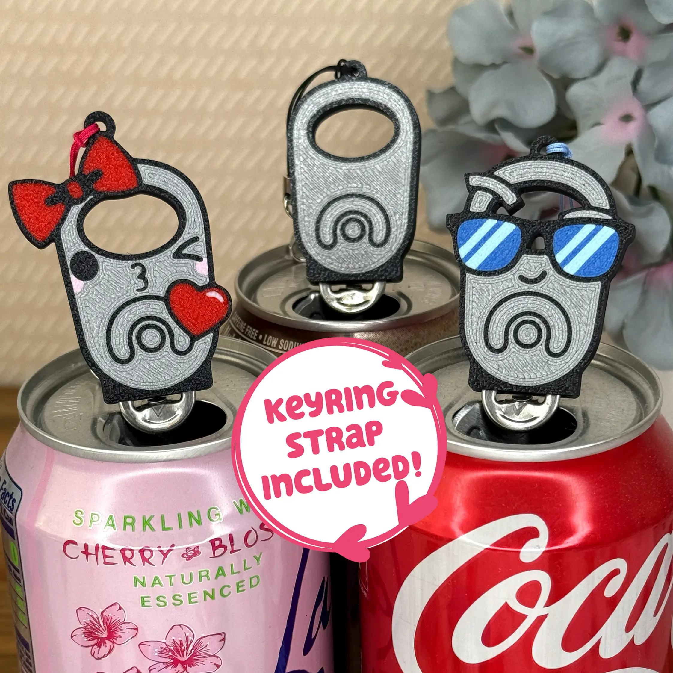 TAB Soda Can Tab Opener with Keychain strap - Unique Accessibility OG Meta pop Present Gift for sore hands, arthritis geek culture Christmas