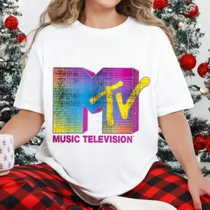 100 Percent Cotton Casual Style T-Shirt With Mtv Music Television Logo Design Perfect For Summer And Spring Outfits Ideal Gift For Music Lovers And Pop Culture Fans